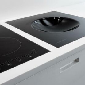 Plan de travail cuisine en Corian pour plaque de cuisson meuble de cuisson cuisine en corian