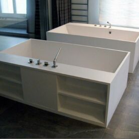 meuble baignoire range serviettes intégré